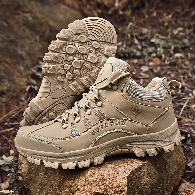 

Мужские тактические ботинки, дышащие защитные мужские противоскользящие охотничьи ботинки, мотоциклетные армейские ботинки, походная обувь для скалолазания в пустыне, размер плюс