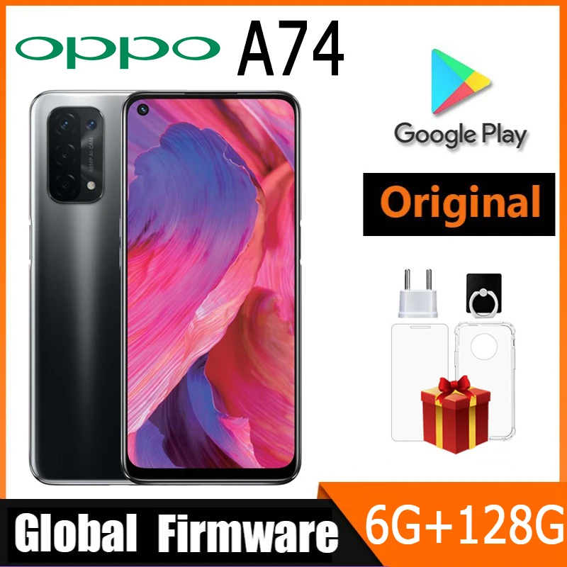 

OPPO A74 5G mobile phones Global firmware Snapdragon 480 Dual SIM Camera 48.0MP 6GB RAM 128GB ROM 6.5" 90HZ