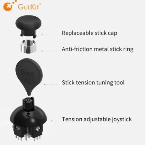 GuliKit 720 °   Joystick TMR con Tensión Ajustable para PS4, PS5, Edge, Switch Pro, Xbox Series, Accesorios para Controladores de Juegos