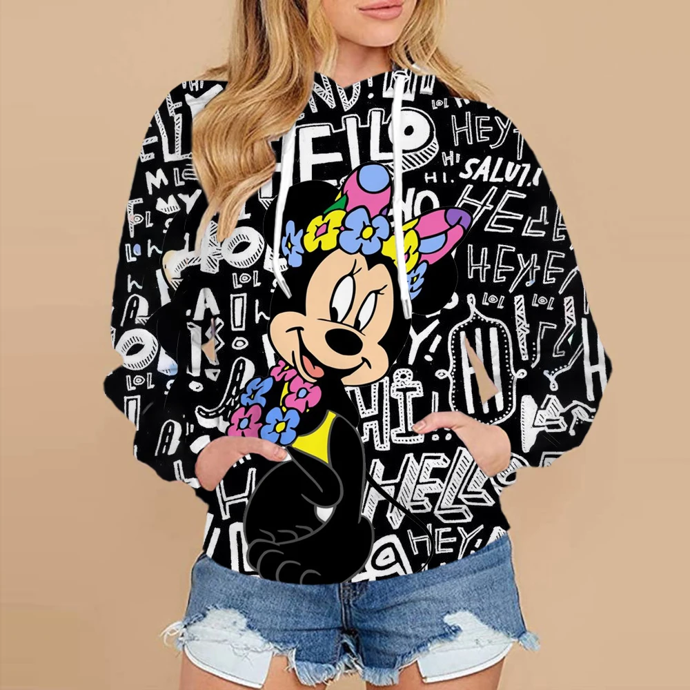 Disney Mickey Minnie Mouse 3D bluza z kapturem bluzy mężczyźni kobiety moda Casual fajny sweter chłopcy dziewczęta Harajuku Streetwear bluzy