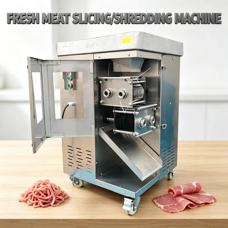 Multi-functional Fresh Meat Slicer Commercial One Time Forming Meat Shredded Machine With Double Blade Set