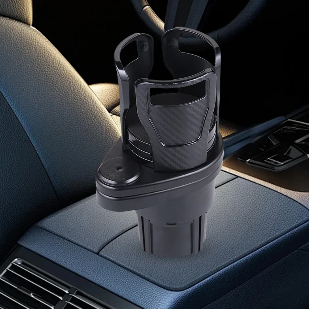 2 In 1 Car Cup Holder Expander with Adjustable Base Cup Adapter Organizer Stand Shockproof Vehicle-Mounted Slip-proof Cup Holder