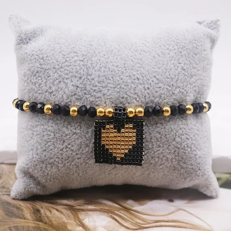 Beaded bracelet Crystal Originality Heart  Design LOVE Hand knitting Bohemia Adjustable Tide Female Rice bead bracelet set