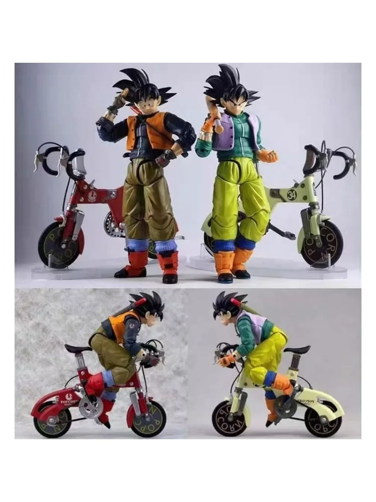 AliExpress Bandai In Stock! Kamione S.H.F Dragon Ball Biking Goku Baseball Kid Alloy Movable Bicycle Set 01A 01B Action Anime Figures Models Toys