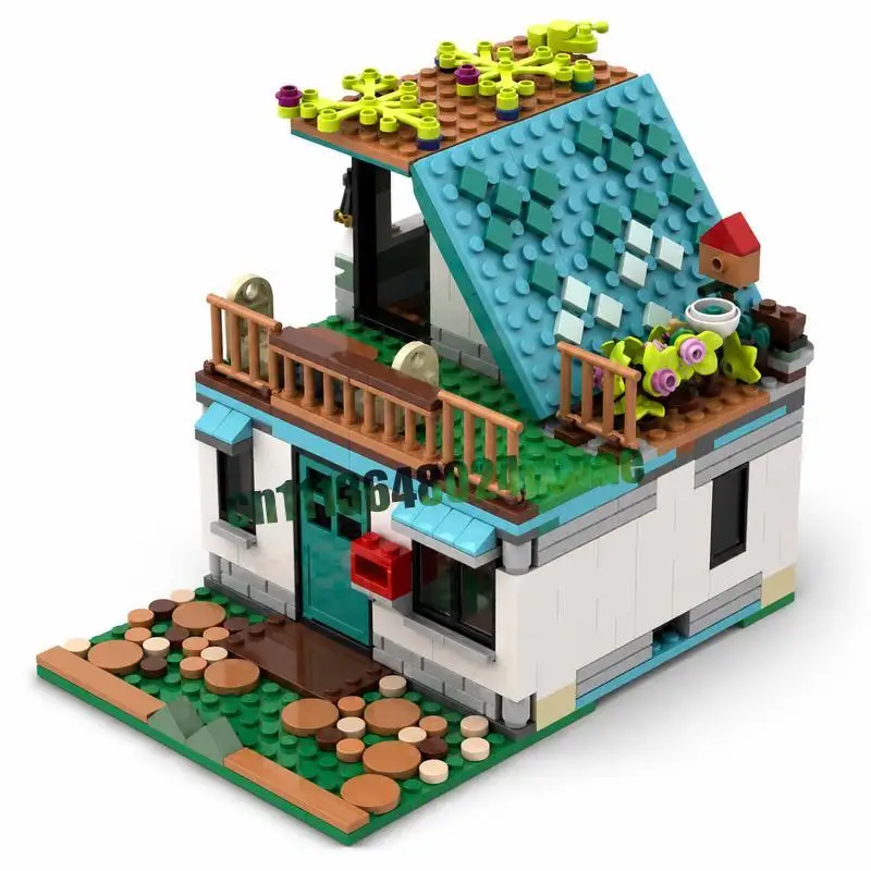 NEW 600PCS Modular Cozy House Brown Brick Building Blocks MOC Model Creative Architecture DIY Assembly Puzzle Toy Gift Display