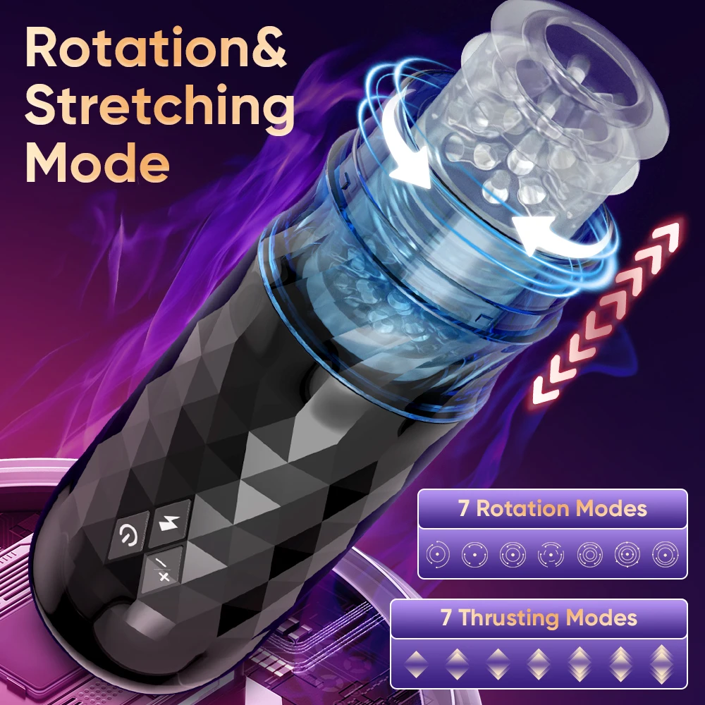 Thrusting Rotation Masturbator Cup for Men Penis Pump Blowjob Adult Sex Toy Stroker Piston Automatic Telescopic Male Mastubator view 2