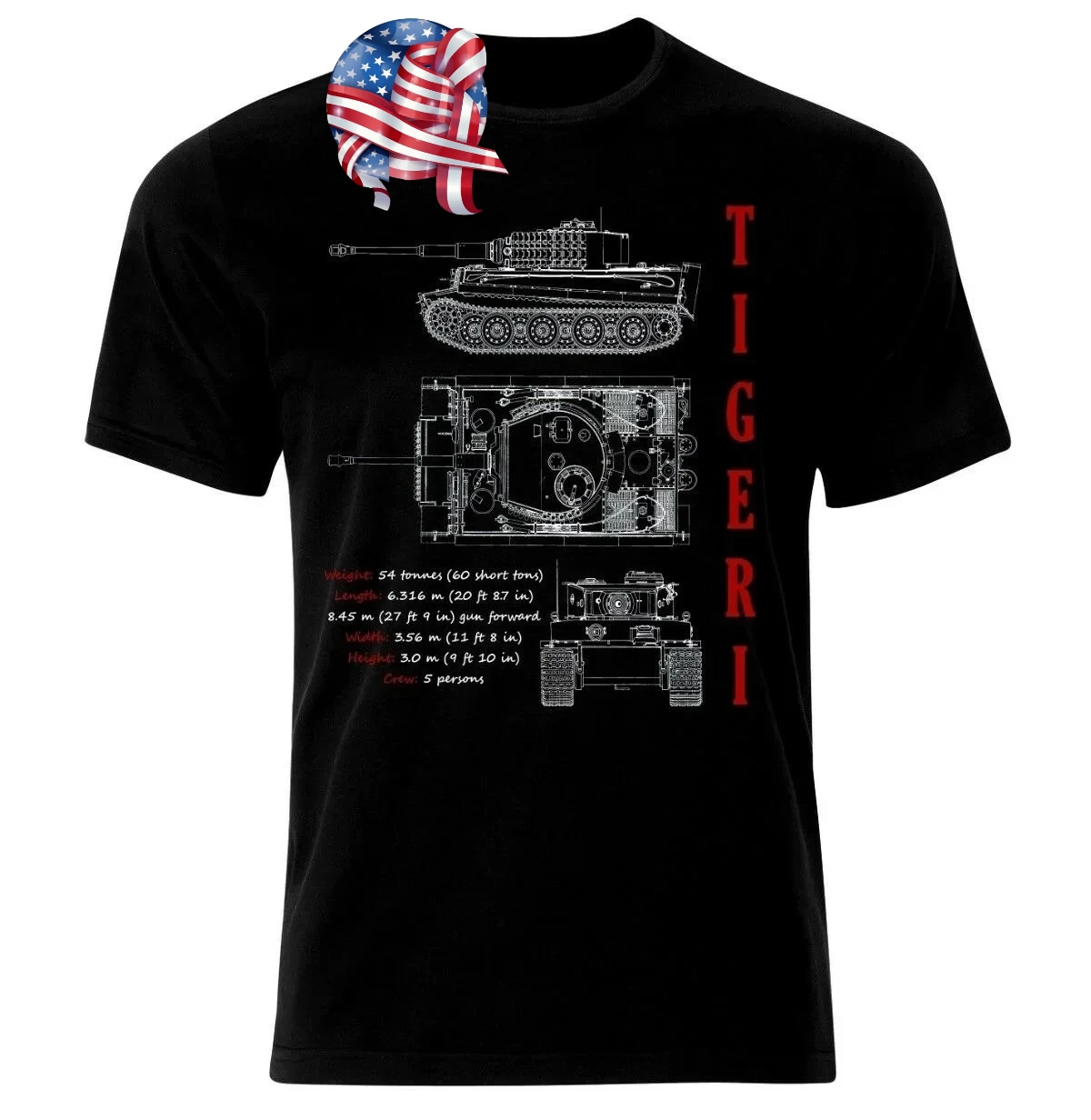 WW2 German Army  Tiger 1 Tank Infographic T-Shirt 100% Cotton O-Neck Summer Short Sleeve Casual Mens T-shirt Size S-3XL