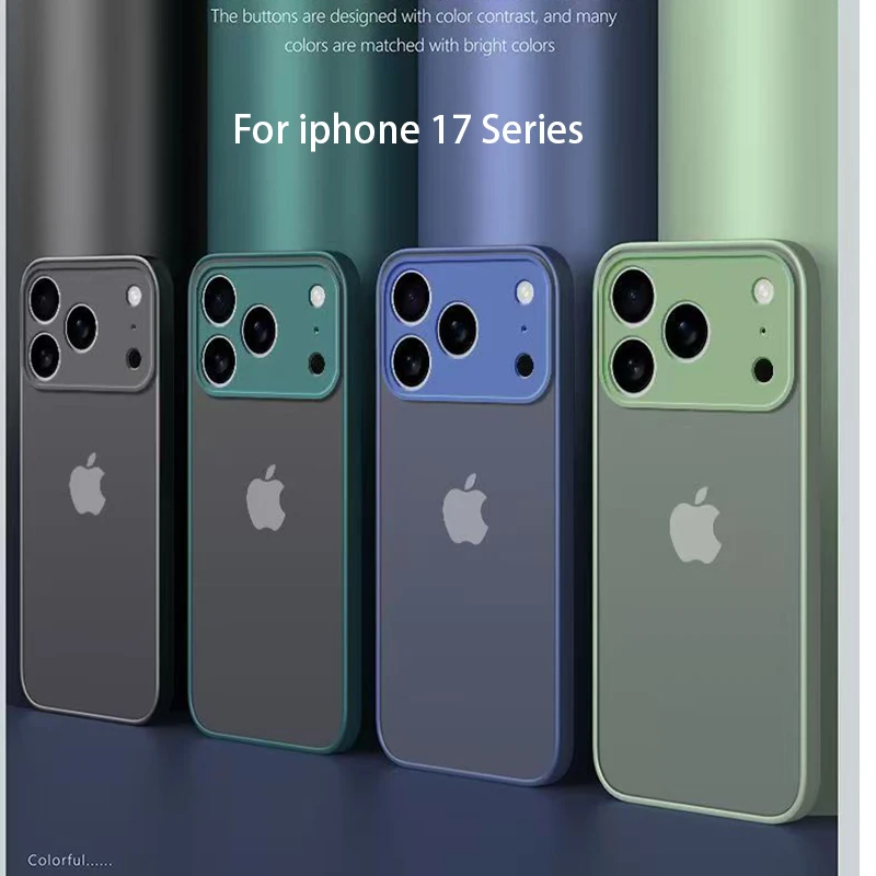 Nova armadura à prova de choque fosco caso duro para iphone 17 pro max 17 capa de ar para iphone17 pro max silicone fosco capa traseira caso
