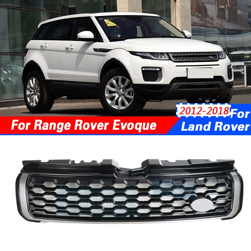 

1Pcs Car Front Upper Grille Grill For Land Rover Range Rover Evoque 2012-2018 ABS Racing Grills Front Bumper Grilles Mesh Cover