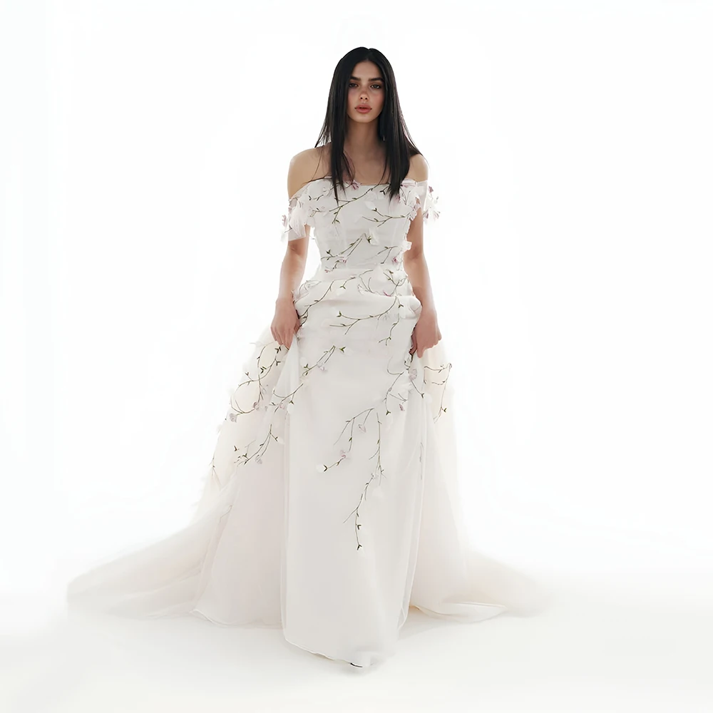 

Customized 3D floral Long Prom Dress Formal Evening Gown