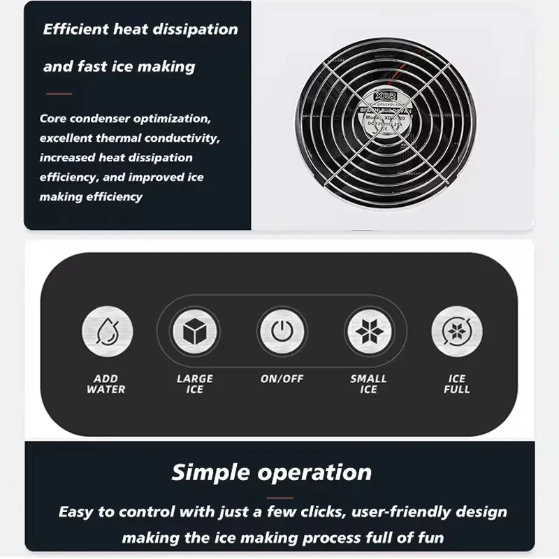 Compact Countertop Ice Maker Makes 9 Ice Cubes Within 6 Minutes Portable Ice
