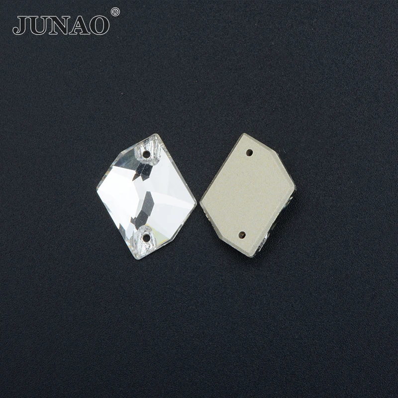 JUNAO 13x17mm 11x14mm 17x21mm Sewing K9 Cosmic Glass Rhinestone Appliques Sew Flatback Crystal Strass For Clothes Decoration