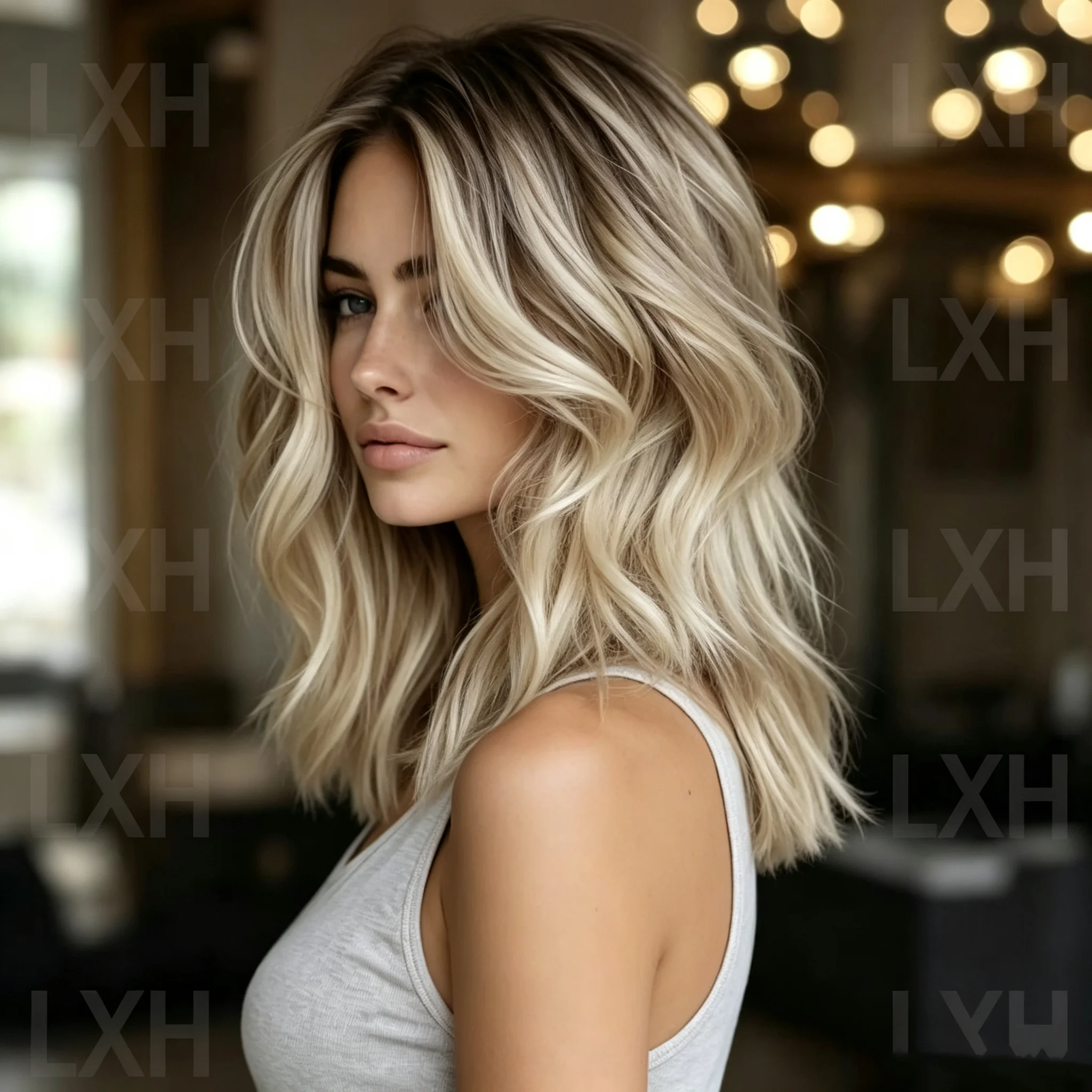 Glueless HD Lace Front Wig 24Inch Natural Wave Ombre Blond For Women Hair Pre Plucked Transparent Lace Heat Resistant Daily