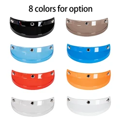 Visera Universal para motocicleta, 3 botones a presión, abatible hacia arriba y hacia abajo, protector de viento para casco de cara abierta