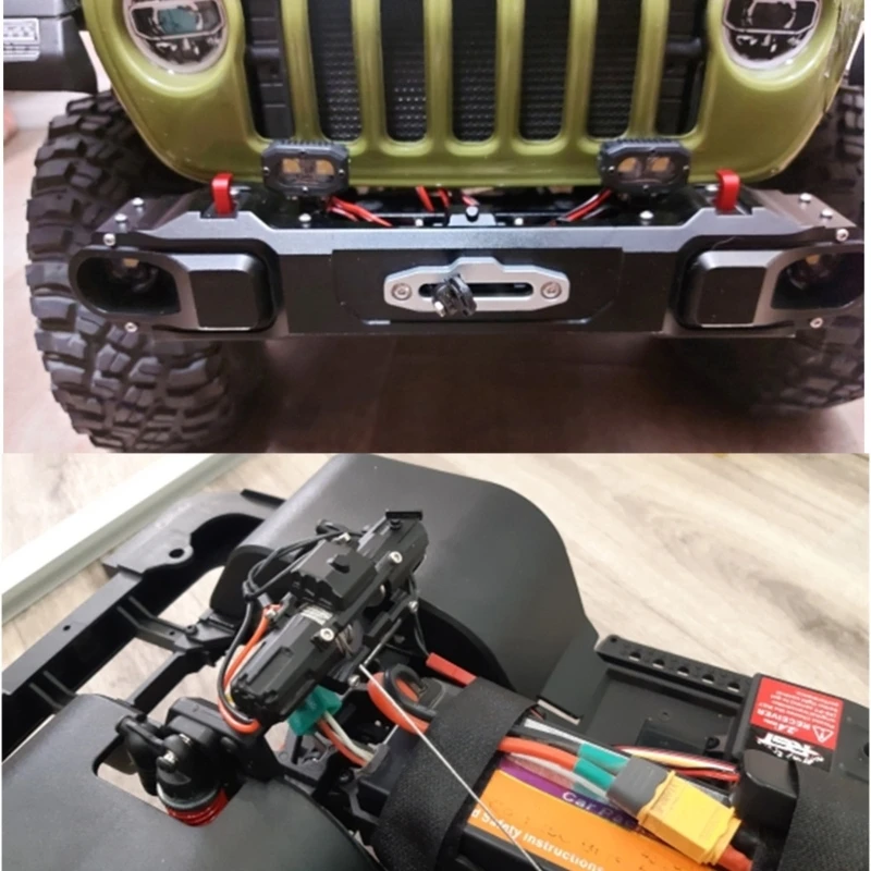 RC Car Automatic Winch Durable 1/10 Scale RC Model Vehicle Crawler Car Parts Dual Motor Winch Update Accessory