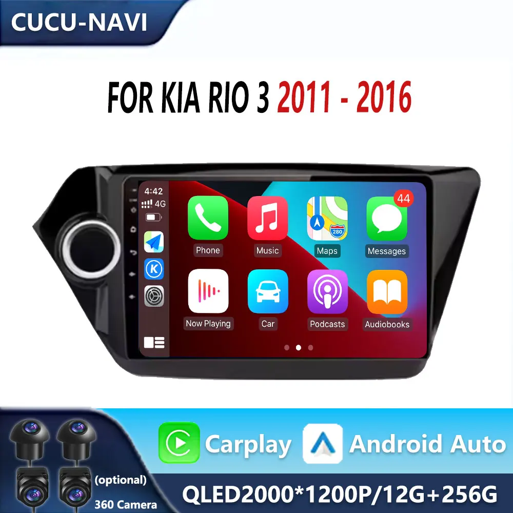 

Android Auto для KIA RIO 3 2011-2016 Автомобильная навигация GPS Мультимедийный плеер Стерео Wi-Fi + 4G Carplay видео BT
