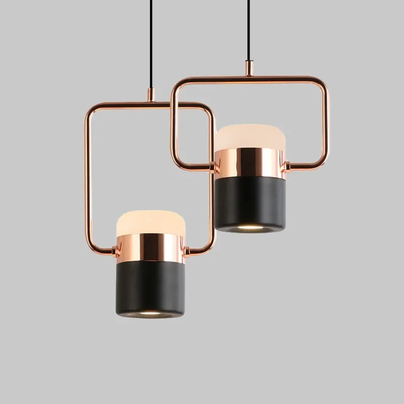 

Nordic Minimalist Chandelier Hardware Acrylic Lamp Bedroom Living Room Restaurants Study Light Hotel Cafe LED Lightings Fixtures