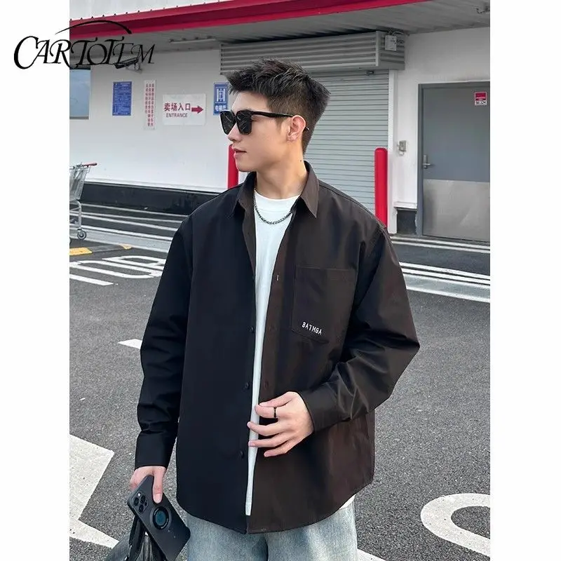 

Letter Print Trendy Shirt Jacket Loose Casual Long-sleeved Top