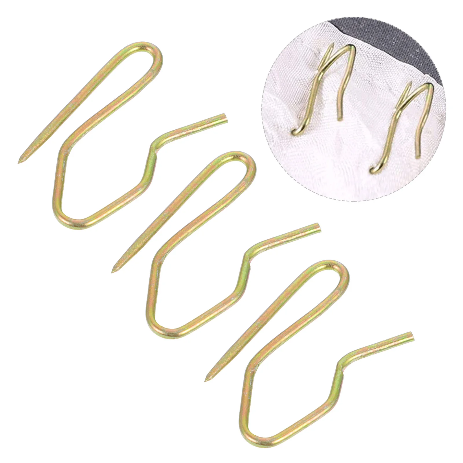 

1 Pack 80pcs Metal Curtain Hooks Rustproof Stainless Steel Plated Nickel Hooks Heavy-Duty Offset Pin-On Drapery Hooks for Shower