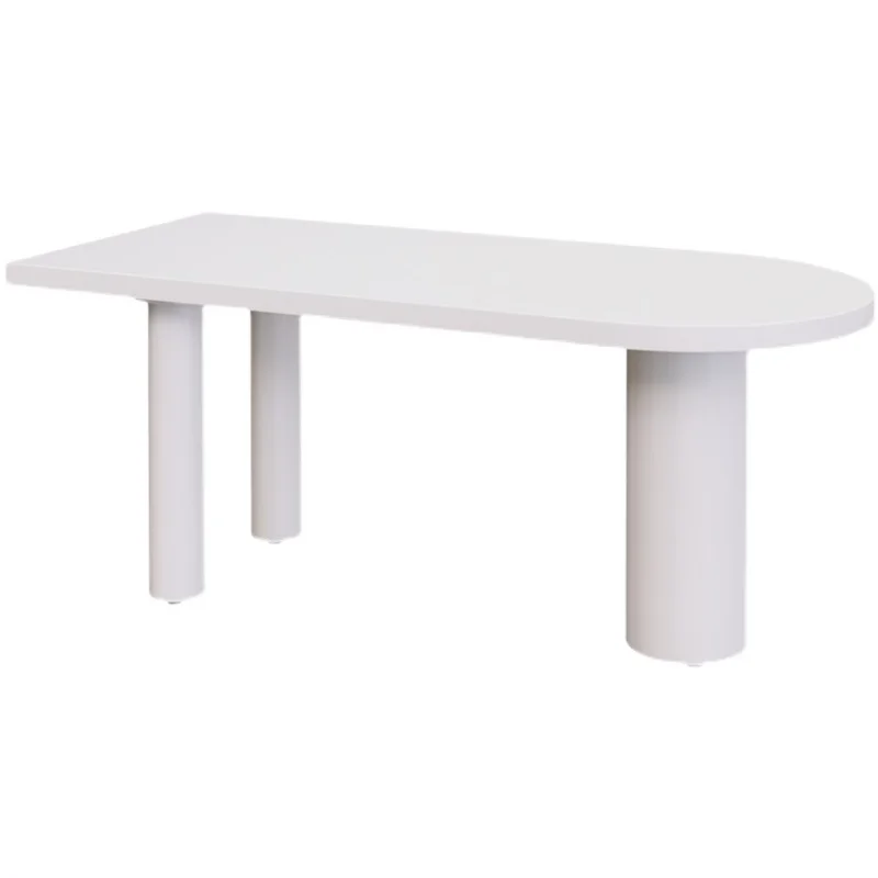 

Modern minimalist solid wood oval design, dining table and chairs