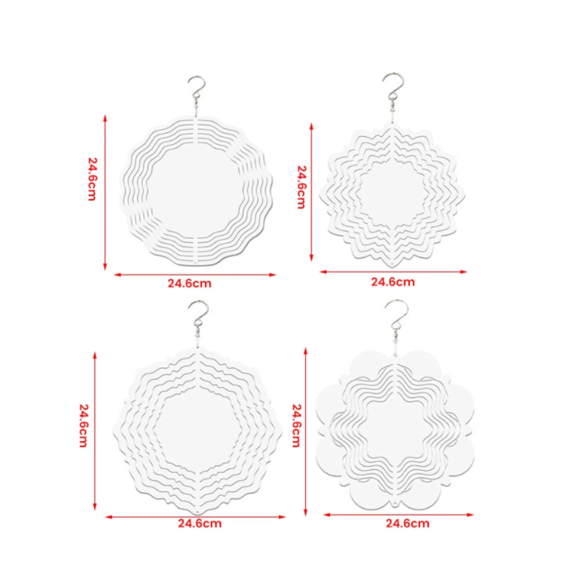 Car Style Wind Power White Coated Aluminum Plate Double-Sided Printing Heat Transfer Wind Chime Turntable