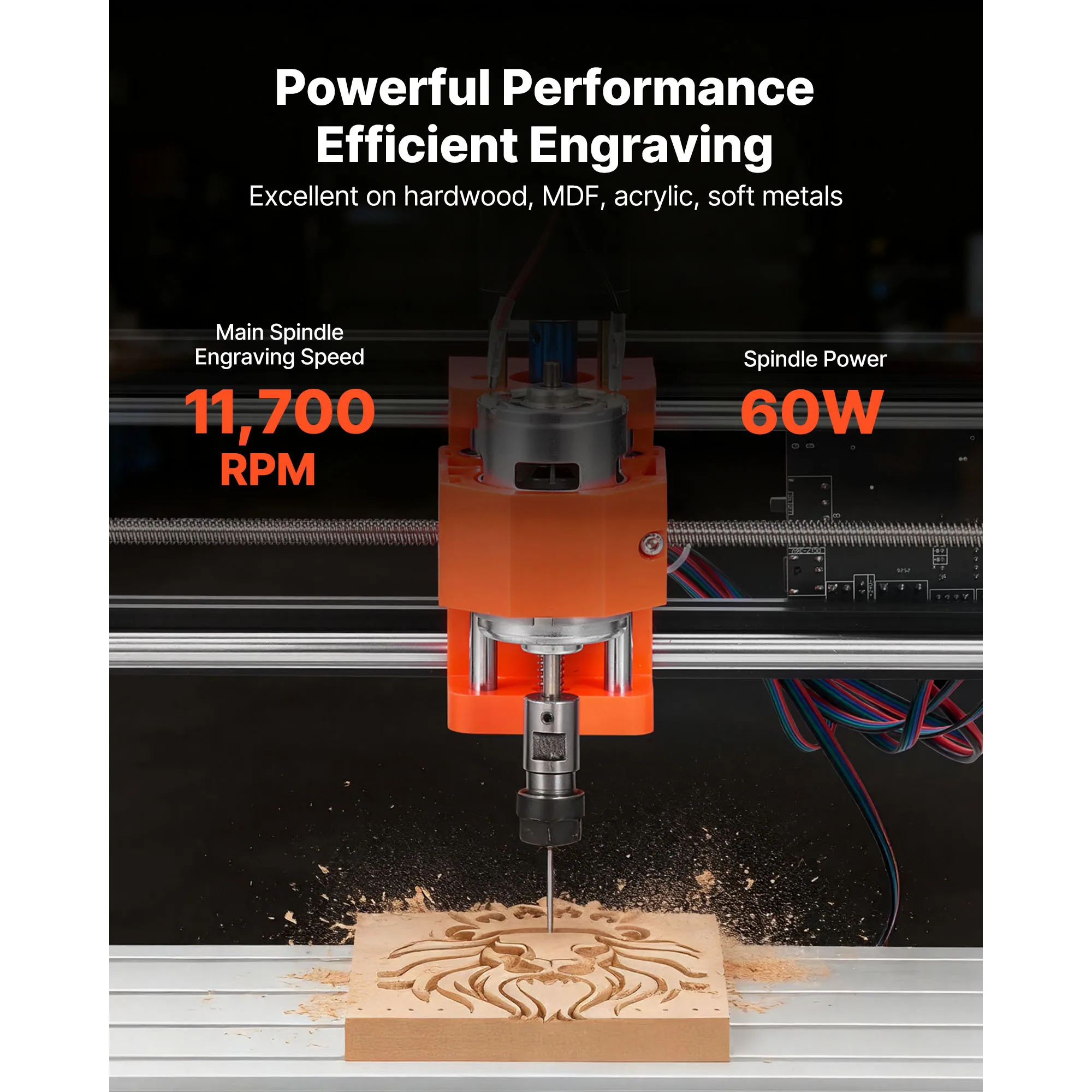 3018 CNC Router Machine, 60W Spindle, 3-Axis Wood Engraving Milling Machine, Featuring 300 x 180 x 40 mm Working Area, Aluminum Alloy Structure, Designed for Wood Acrylic Carving Cutting