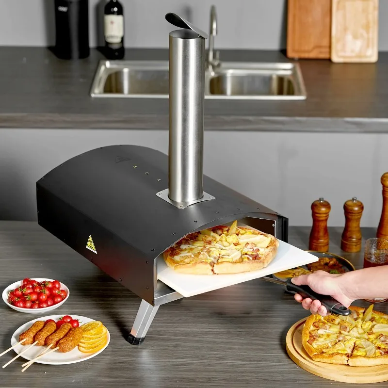 Succebuy 12inch Outdoor Oven Charcoal Fired Maker Portable Outside Stainless Steel Grill&Pizza Waterproof for Backyard Camping
