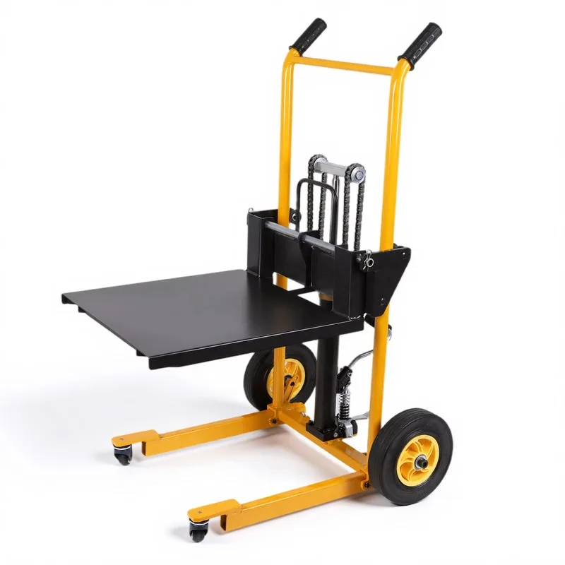 Micro Hydraulic Lifting Stacker Foldable Manual Hand Trolley 200kg Stable For Indoor Loading Unloading And Material Stacking