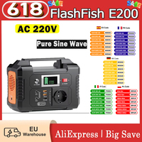 Flashfish E200 Power Station Pure Sine Wave 200W 151Wh Lithium Battery Portable Generator Ac 220V Output Camping Battery