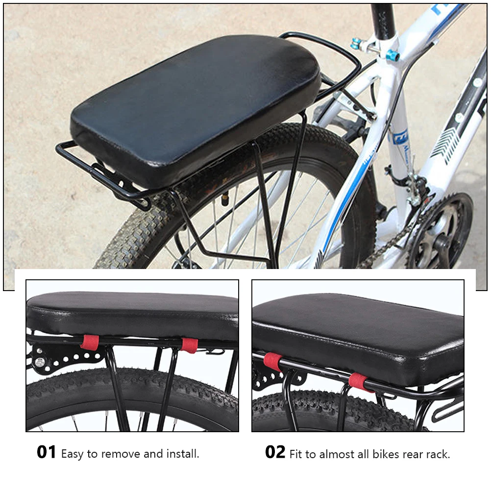 

2pcs Bike Rear Saddle Cushion Quick Release Buckle Premium Lightweight Comfortable Rear Rack Seat For Mountain Electric
