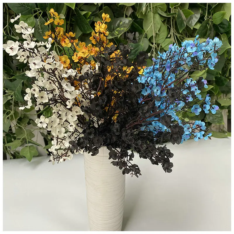 1pcs Artificial Flowers Baby Breath Flower Black Fake Flowers for Wedding Party Home Decoration Floral Bouquets DIY Accessories