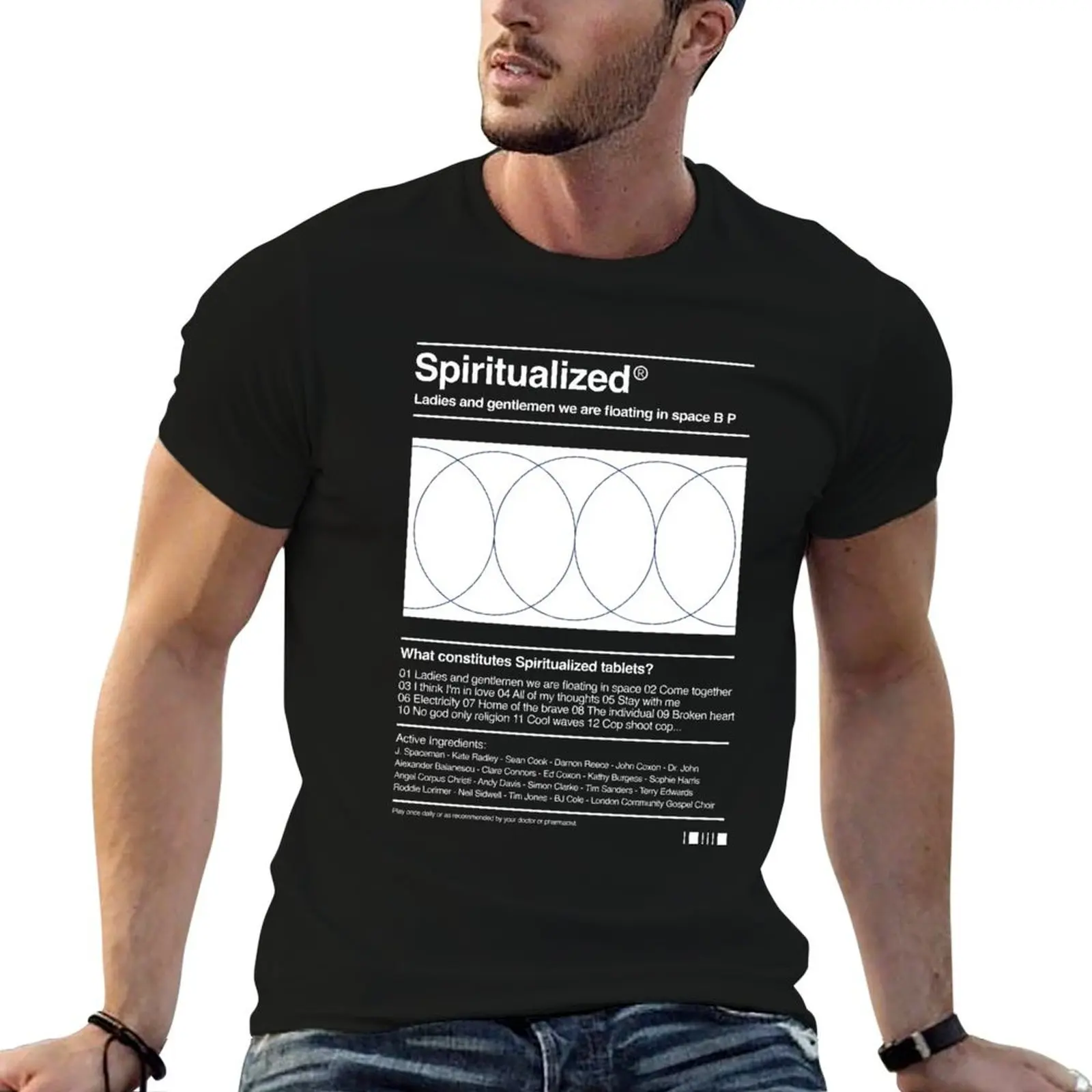 Spiritualized - Ladies and Gentlemen We Are Floating In Space Album Card (Dark) T-Shirt Short sleeve tee anime anime shirts men