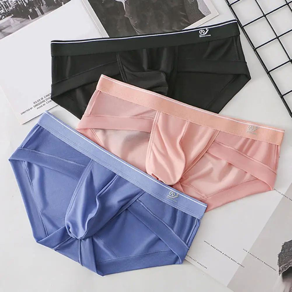 Men Panties Solid Color Quick Dry Breathable U Convex Bulge Pouch Anti-septic Thin High Elasticity Men Briefs Male Inner Wear Cl