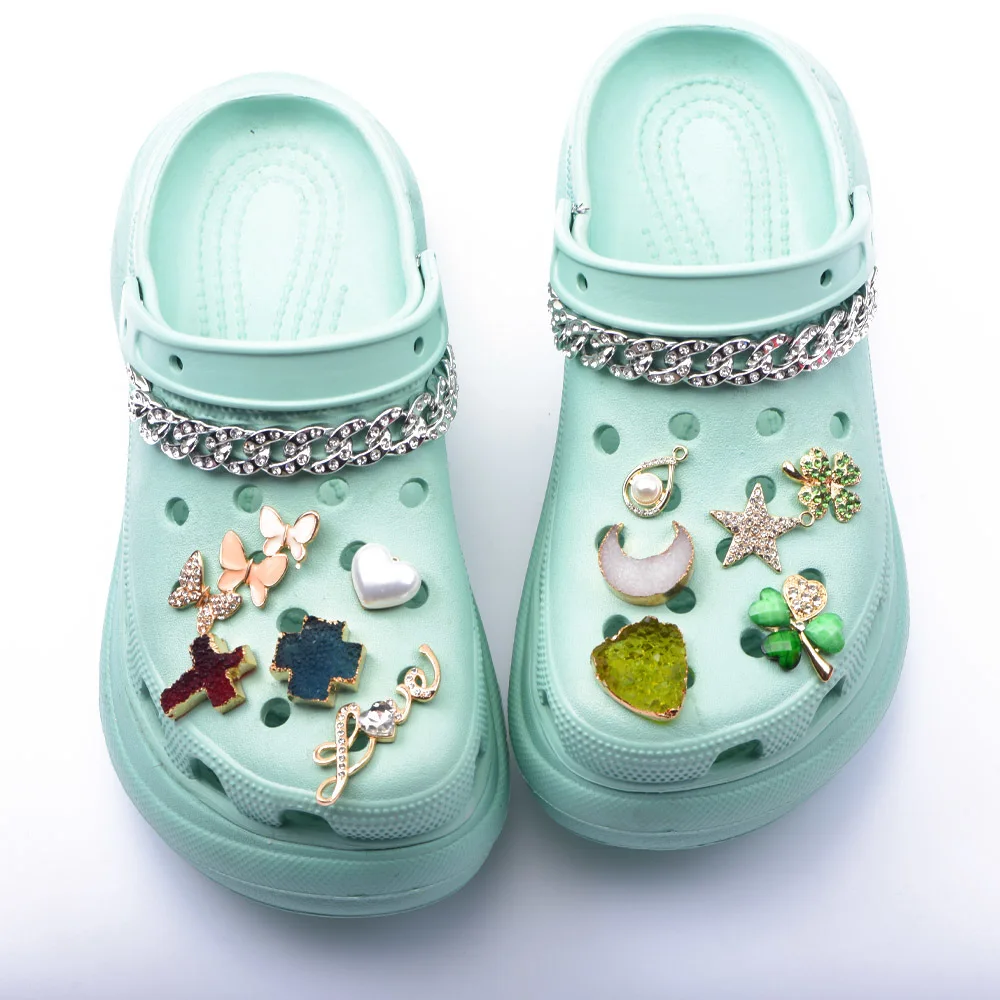 1pcs Metal Brand Designer Shoe Accessories Charms Bling Rhinestone Butterfly For Clog Decoration for Girls Gifts