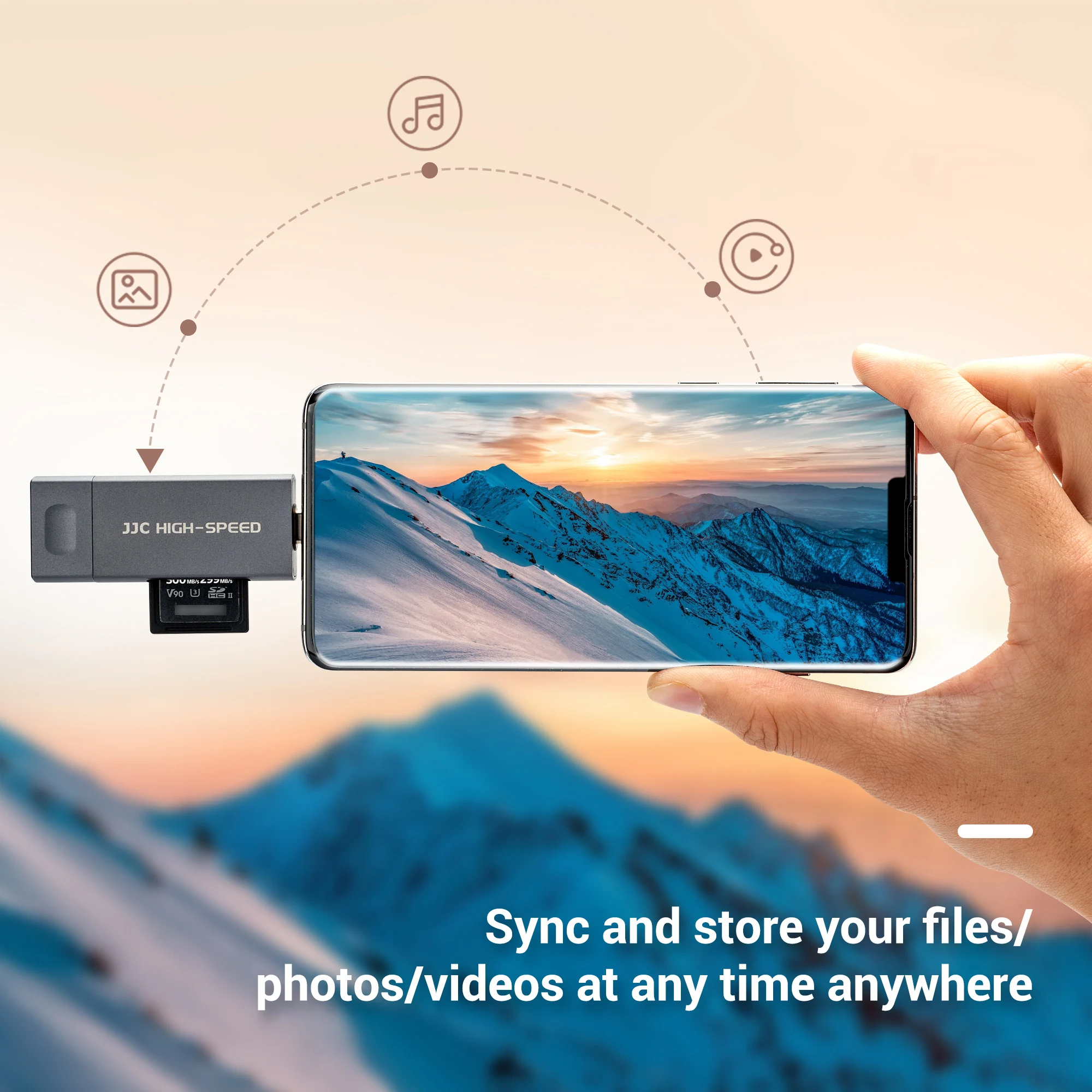 JJC 3 Trong 1 Đầu Đọc Thẻ Micro SD Đầu Đọc Thẻ USB 3.1 Micro USB 2.0 Cho SD SDXC SDHC Thông Minh thẻ Nhớ Cho USB-C Hỗ Trợ OTG Điện Thoại