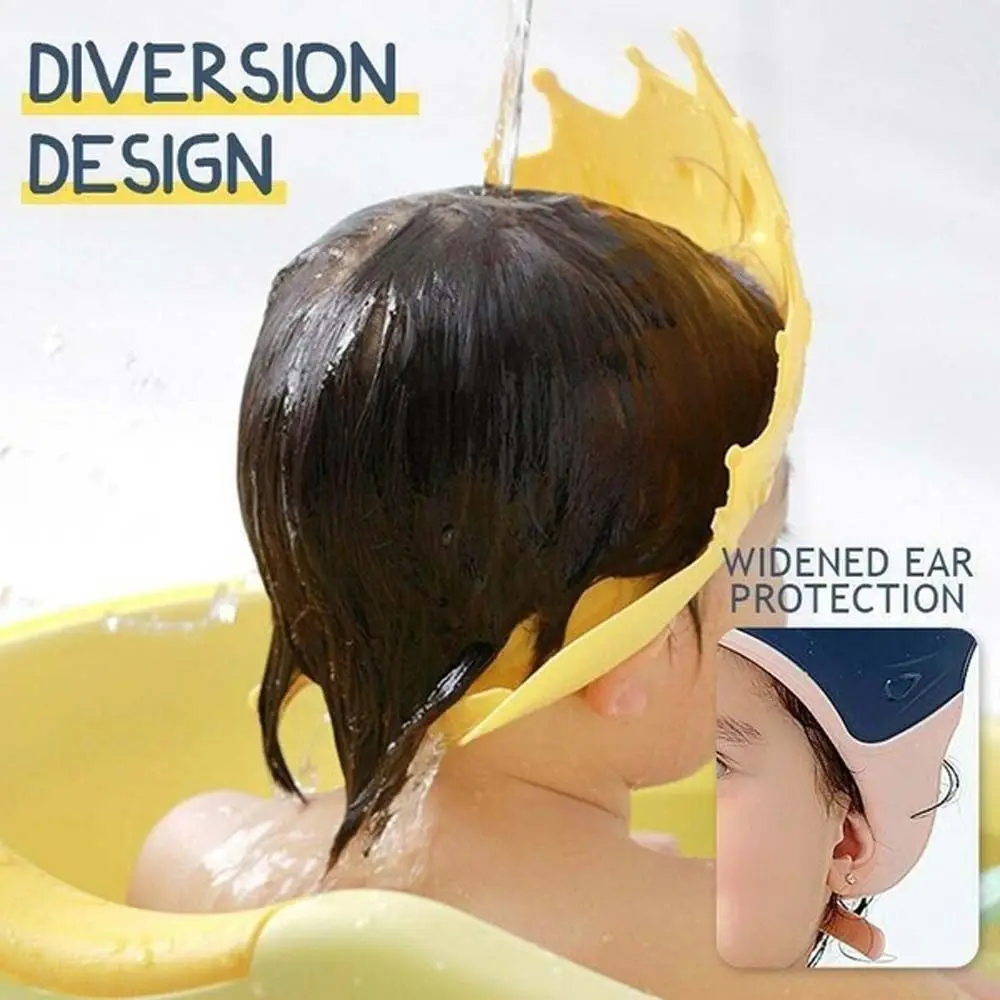 

Protect Children Children Crown Shape Bathing Shower Baby Shower Hat Shampoo Cap Bath Cap Hair Washing Shield Hat