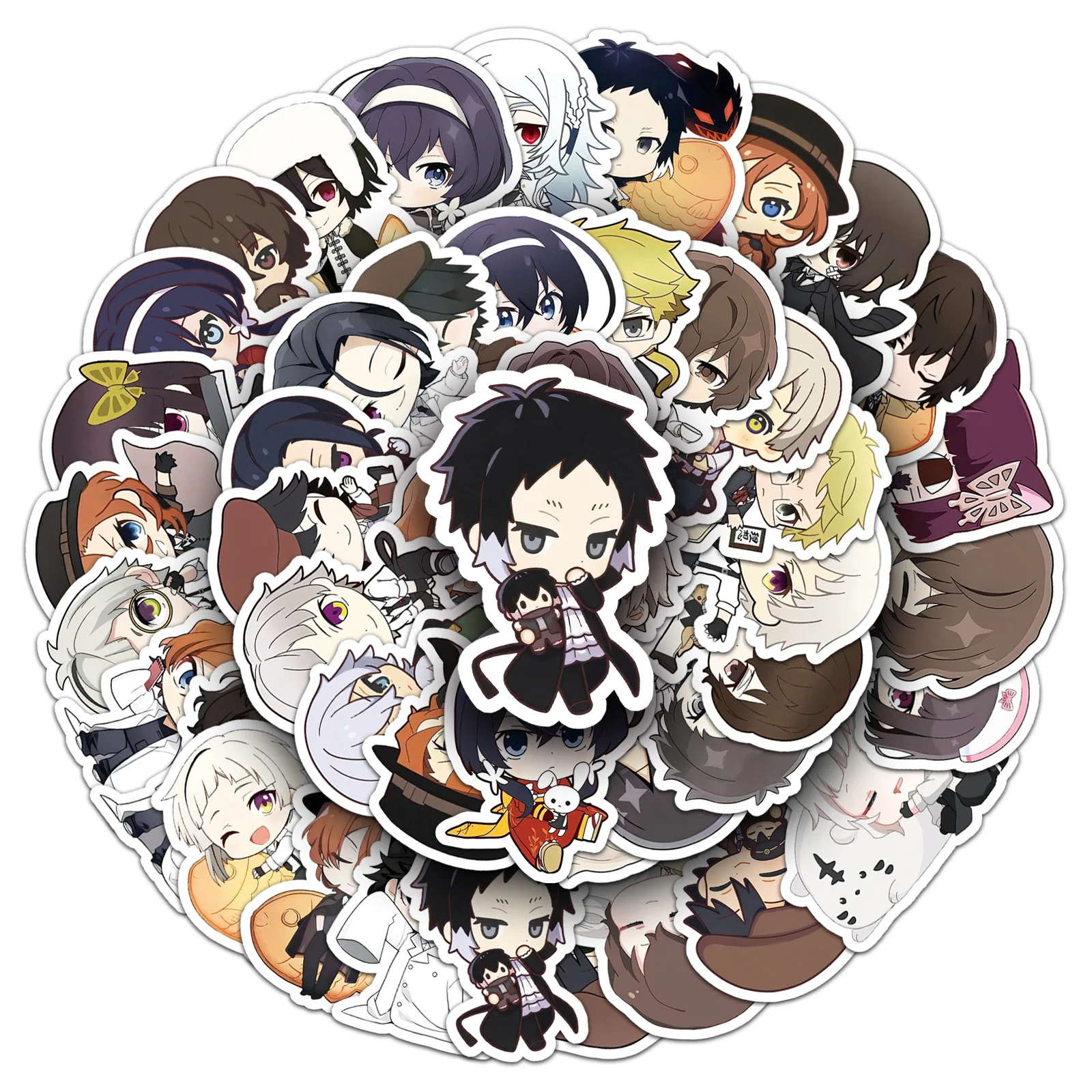 

51 шт. Bungo Stray Dogs мультфильм граффити наклейки DIY телефон гитара ноутбук чемодан чашка водонепроницаемая наклейка детские игрушки подарок