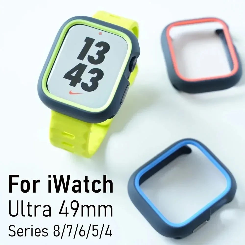 

Чехол из ТПУ + силиконовый ремешок для Apple Watch Band Ultra 49 мм, спортивный ремешок для Iwatch Series10 9 8 7 6 SE 5 4 46 мм 45 мм 44 мм 41 40 42 мм