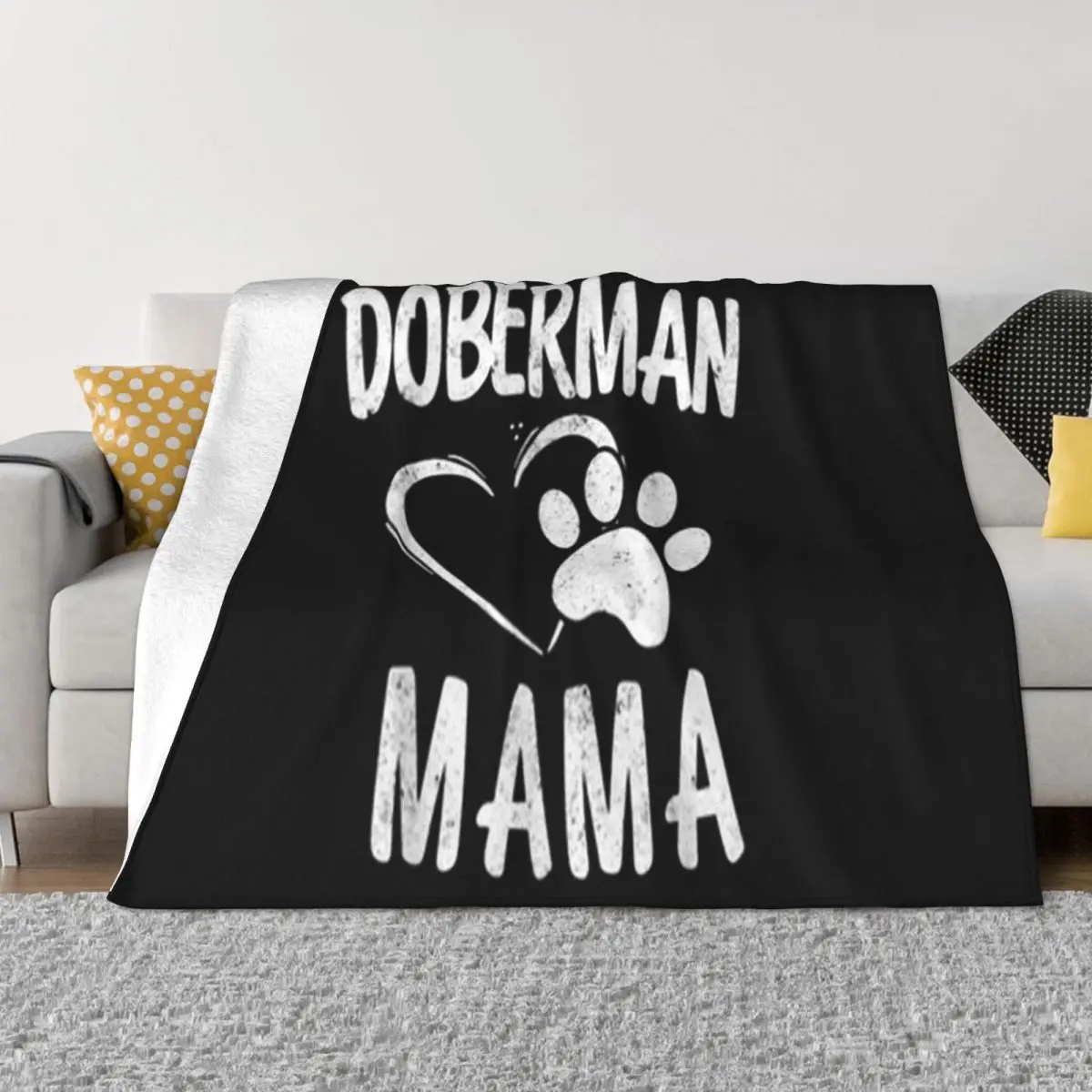 Premium Doberman Mama Gift Dog Dobie Lover Apparel Dobermann Mom Humour Rock Goth Throw Blanket