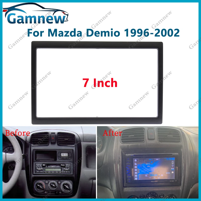 Panel de Radio Fascia para coche 2DIN de 7 pulgadas para Mazda 323 626 Millenia Demio MPV Tribute Familia Kit de marco instalar placa frontal Facia