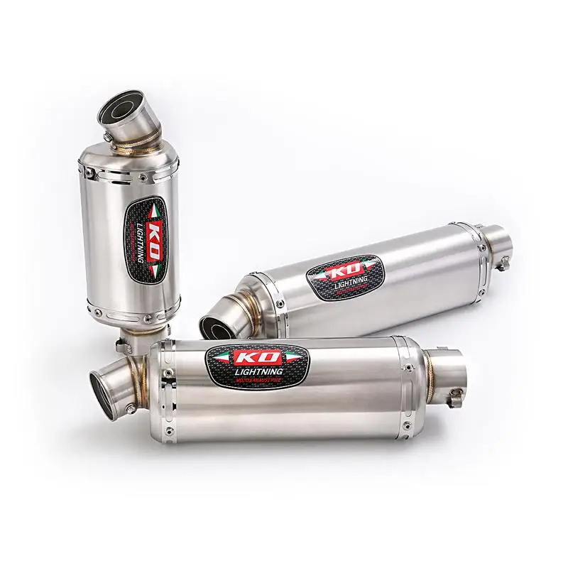 

38-51mm Universal Motorcycle Exhaust Muffler With DB Killer 310/370/440mm Stainless Steel Exhaust Pipe For BMW Yamaha Kawasaki