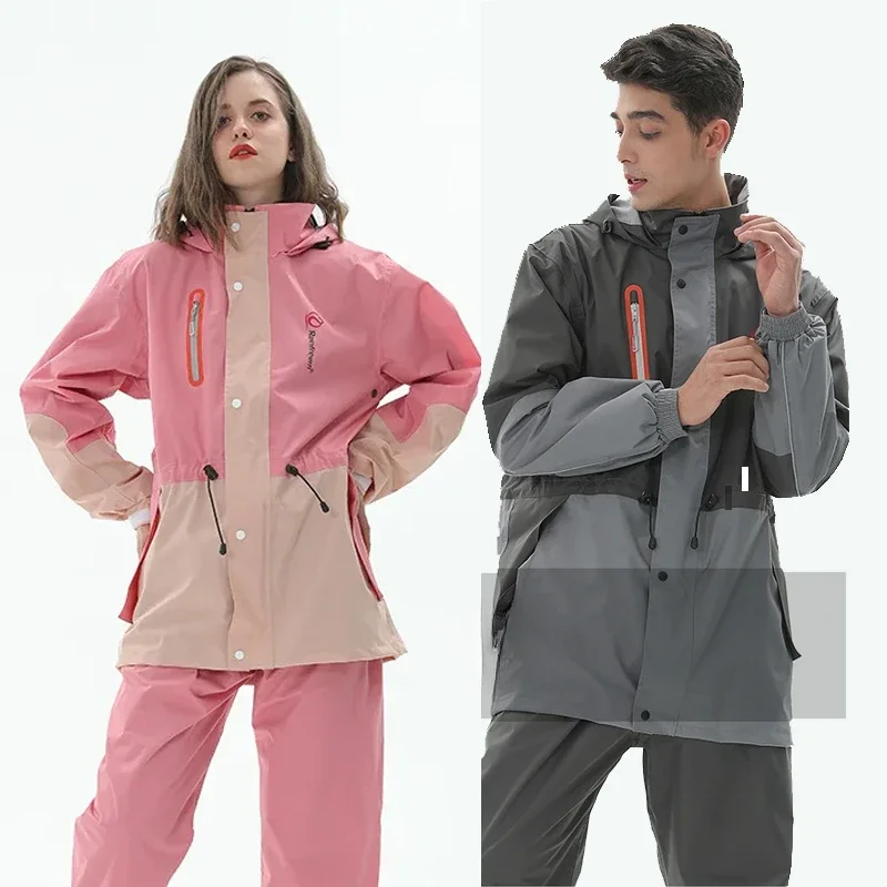 

Split Raincoat Jacket Rain Pants Suit Adult Waterproof Outdoor Motorcycle Cycling Hiking Fishing Rainproof Protective Equipment