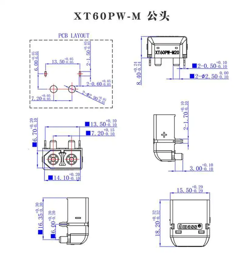 1 Stück XT60PW-F/M Steckverbinder Lithium-Batterie-Pack Ladeschnittstelle Männlich und Weiblich Luftfahrtmodell Elektrisch Einstellbar – Detail 2