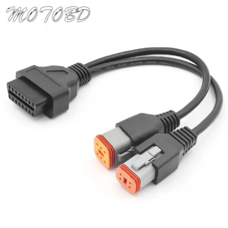 4 6 PIN Motorcycle OBD2 Diagnostics Connector For Harley 4PIN 6PIN 2 IN 1 Motorbike OBD Plug Extension Adapter