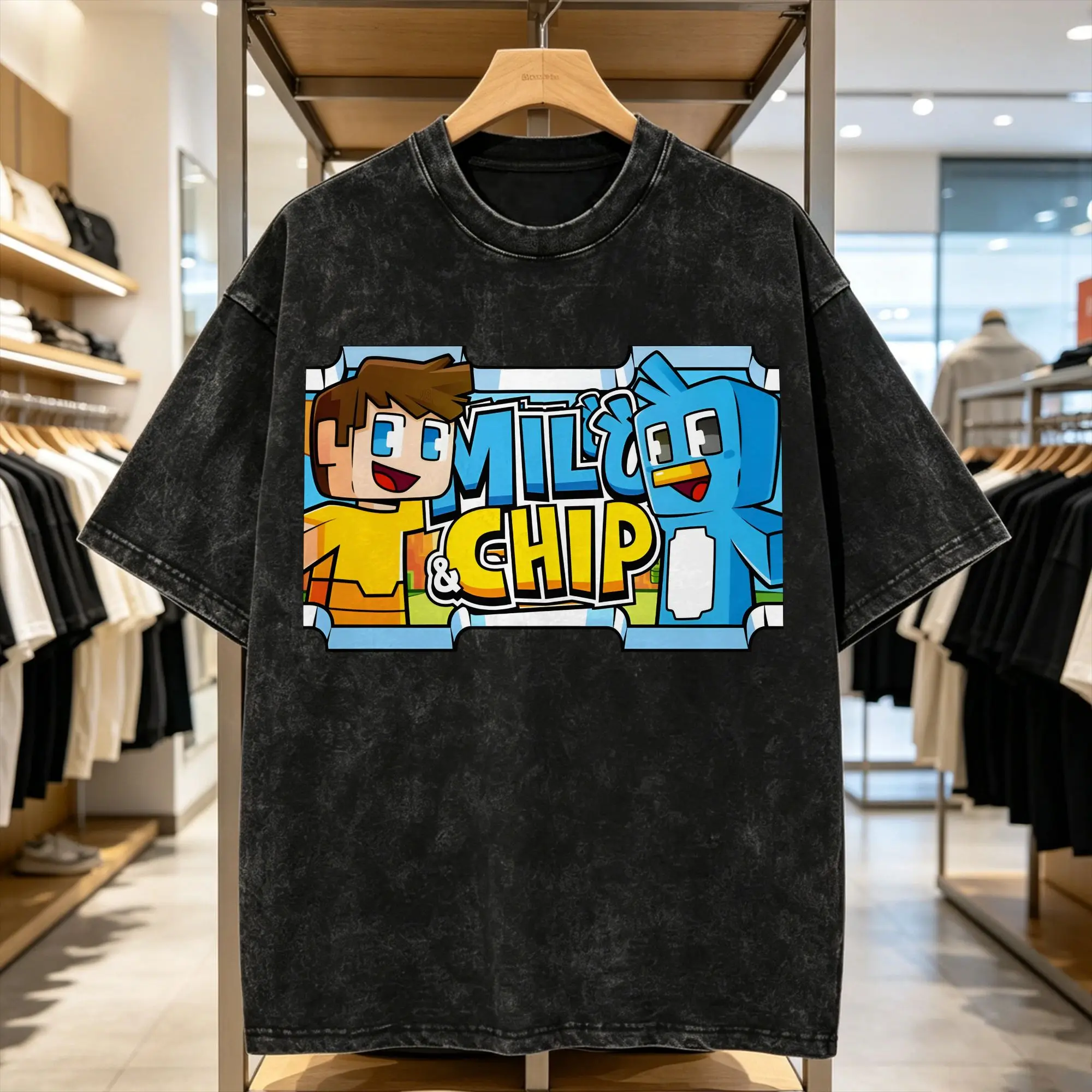 Milo And Chip T Shirt Beach  Y2K Classic T Shirts Cotton Novelty Tshirt For Men Short Sleeve Print Clothes