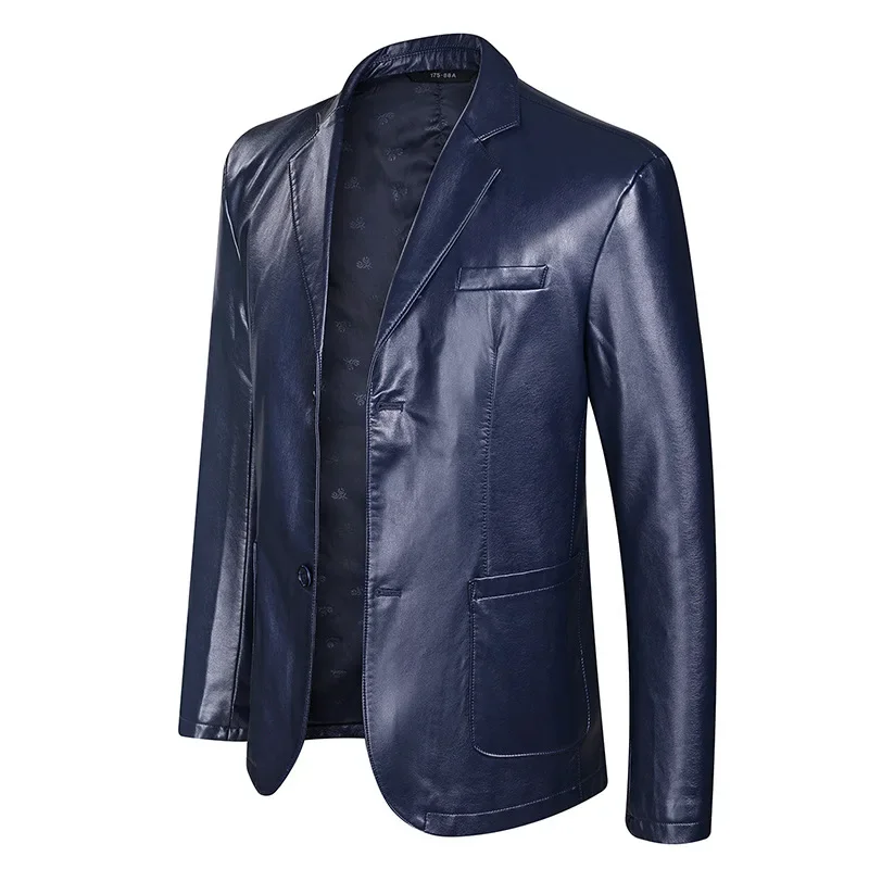 

2025 Spring Autumn Fashion Leather Jackets Men Turn Down Collar Outwear Coats PU Business Casual Leather Jacket Plus Size 7XL