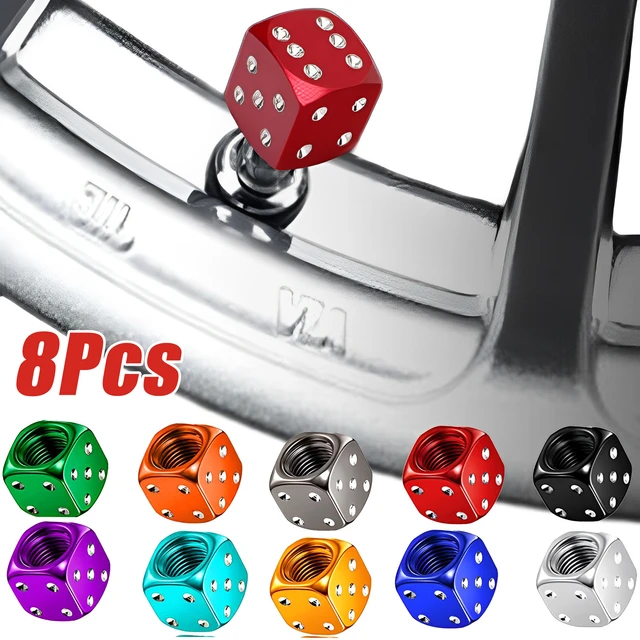 Aluminum Dice Tire Valve Caps Dustproof Car Truck Motocycle Bike Dice Wheel Stem Tyre Tire Wheel Stem Air Valve Dust Cap Cover AliExpress