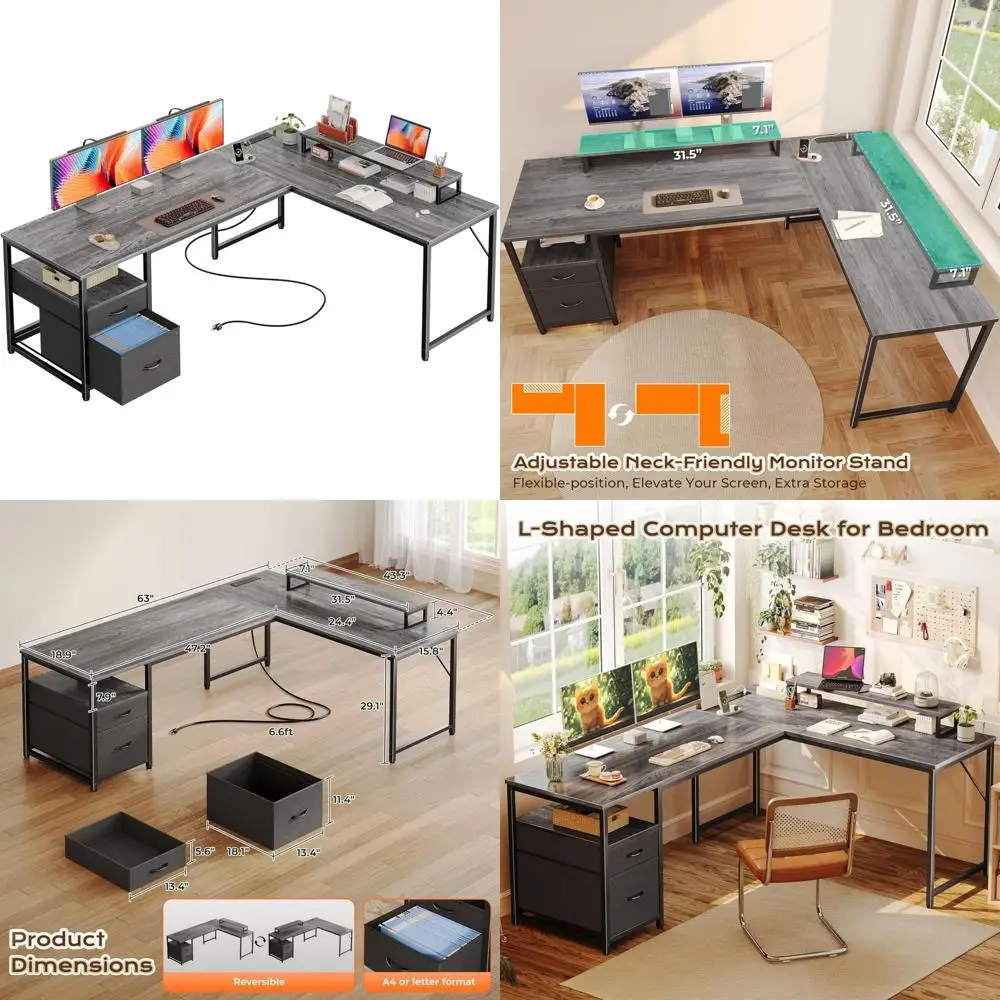 63 Inch L-Shaped Ho…