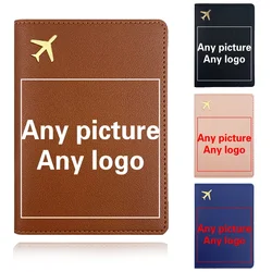 Customized Photo PU Passport Sleeve Holder Passport Cover Protector Waterproof Organizer Air Ticket Storage Case Personalized