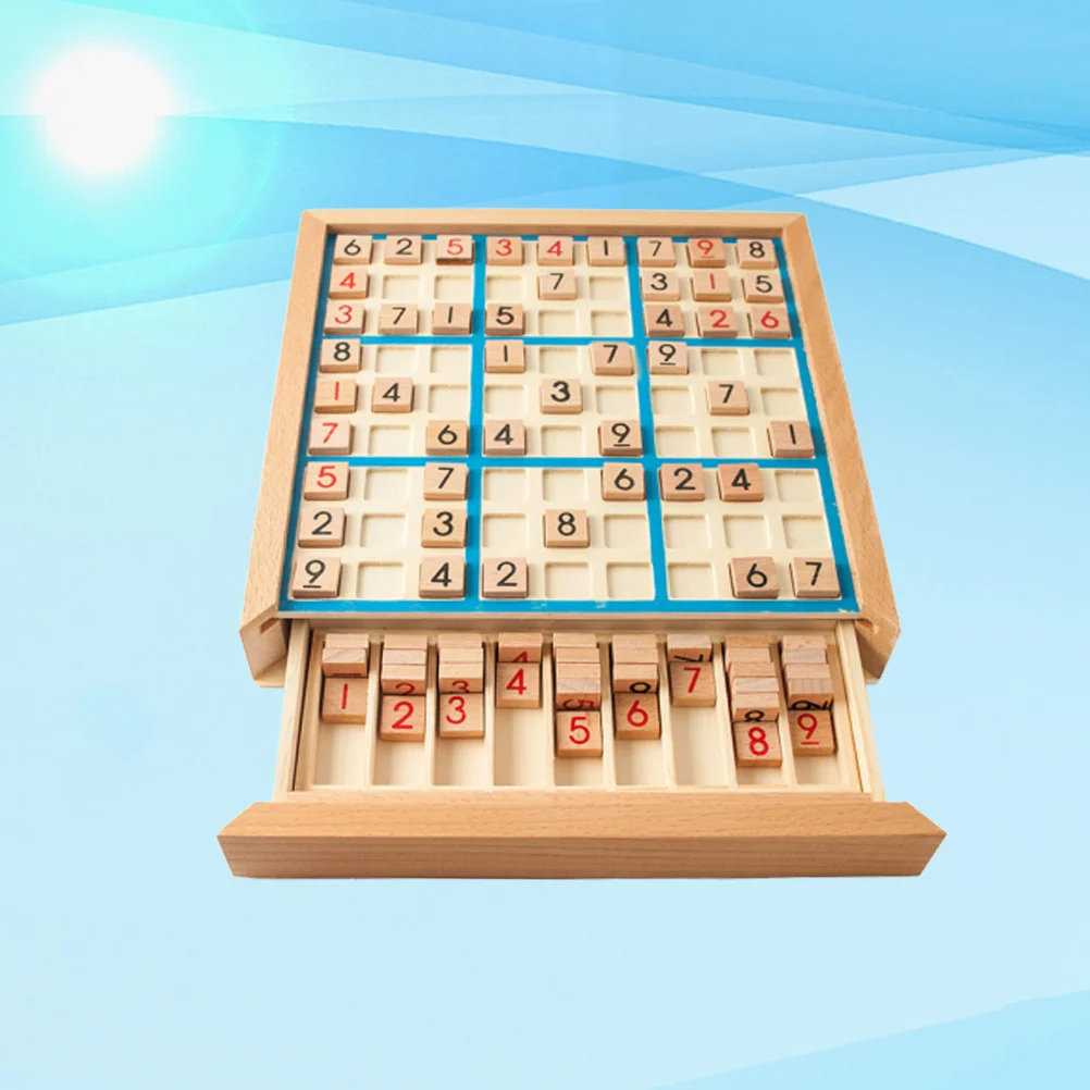 1Set Holz Sudoku Puzzle Spielbrett Pädagogische Logische Argumentation Entwicklung Kinder Zahlen Lernen